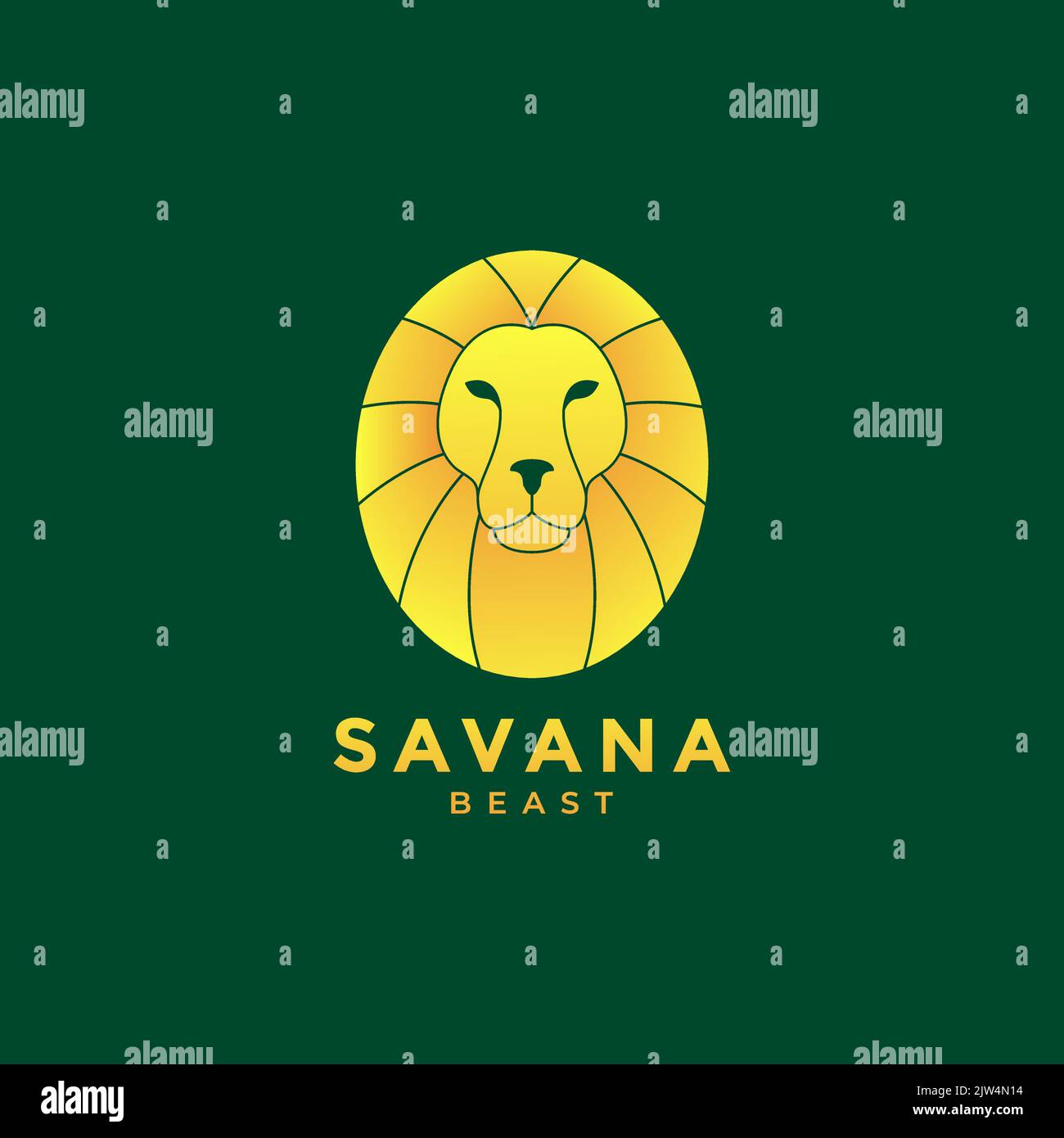 Geometrisches Löwe Mähne Logo Design abstrakt Stock Vektor