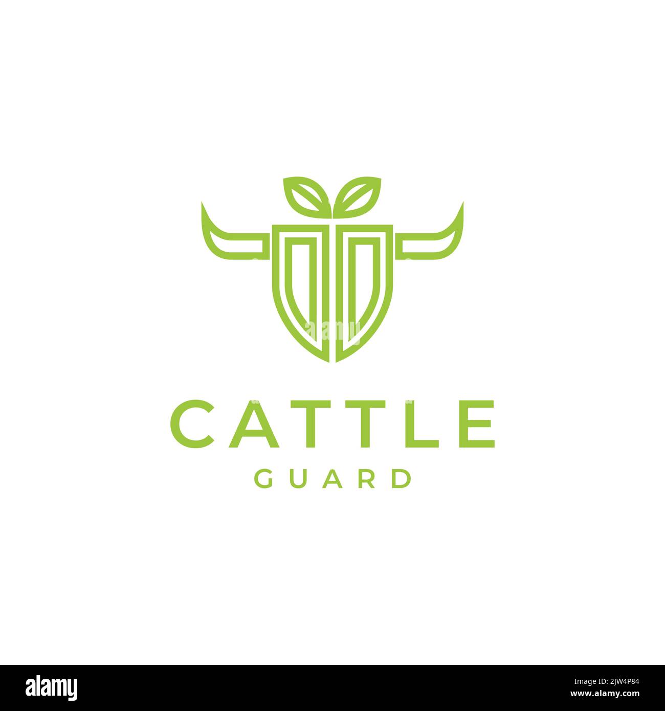 Rinderkopf mit Schild-Logo-Design Stock Vektor