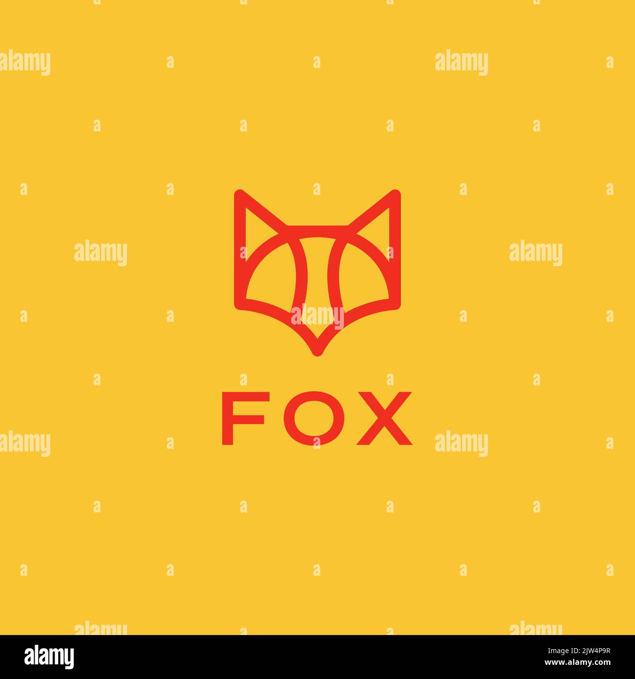 Geometrisches, modernes minimalistisches Fuchs-Logo Stock Vektor