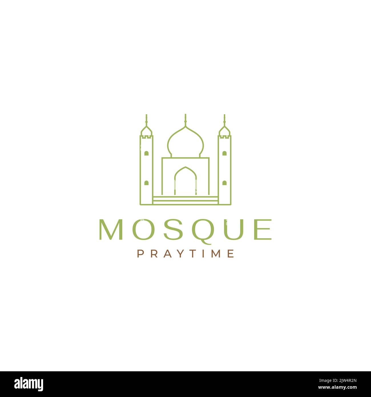 Einfaches Moschee-Logo mit moderner Kuppel Stock Vektor