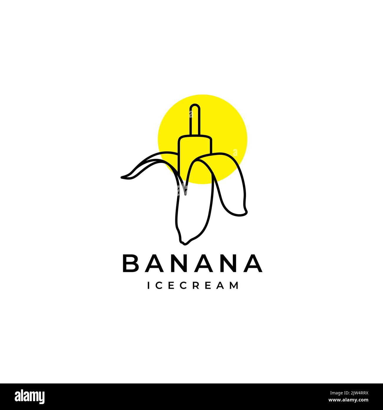 Logo mit Bananeneisstab Stock Vektor