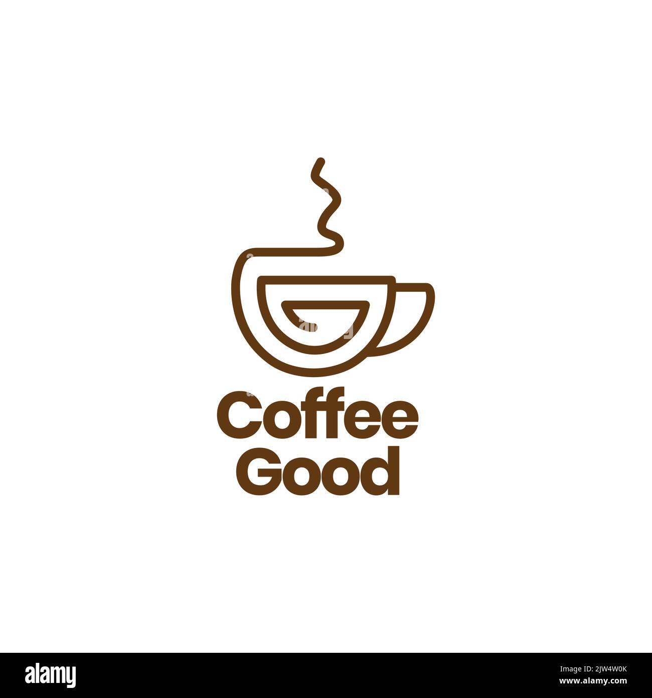 Durchgehende Linie warme Kaffeetasse Logo-Design Stock Vektor