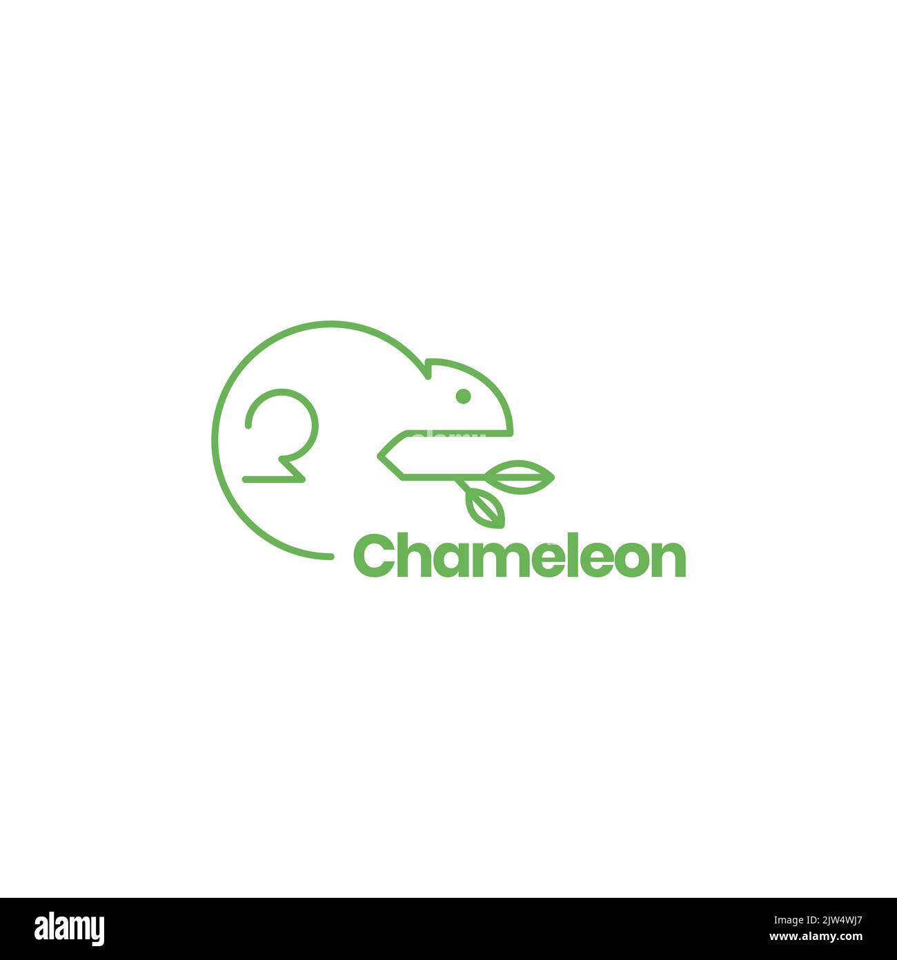 Minimalistisches Chamäleon-Logo mit Tiermuster Stock Vektor