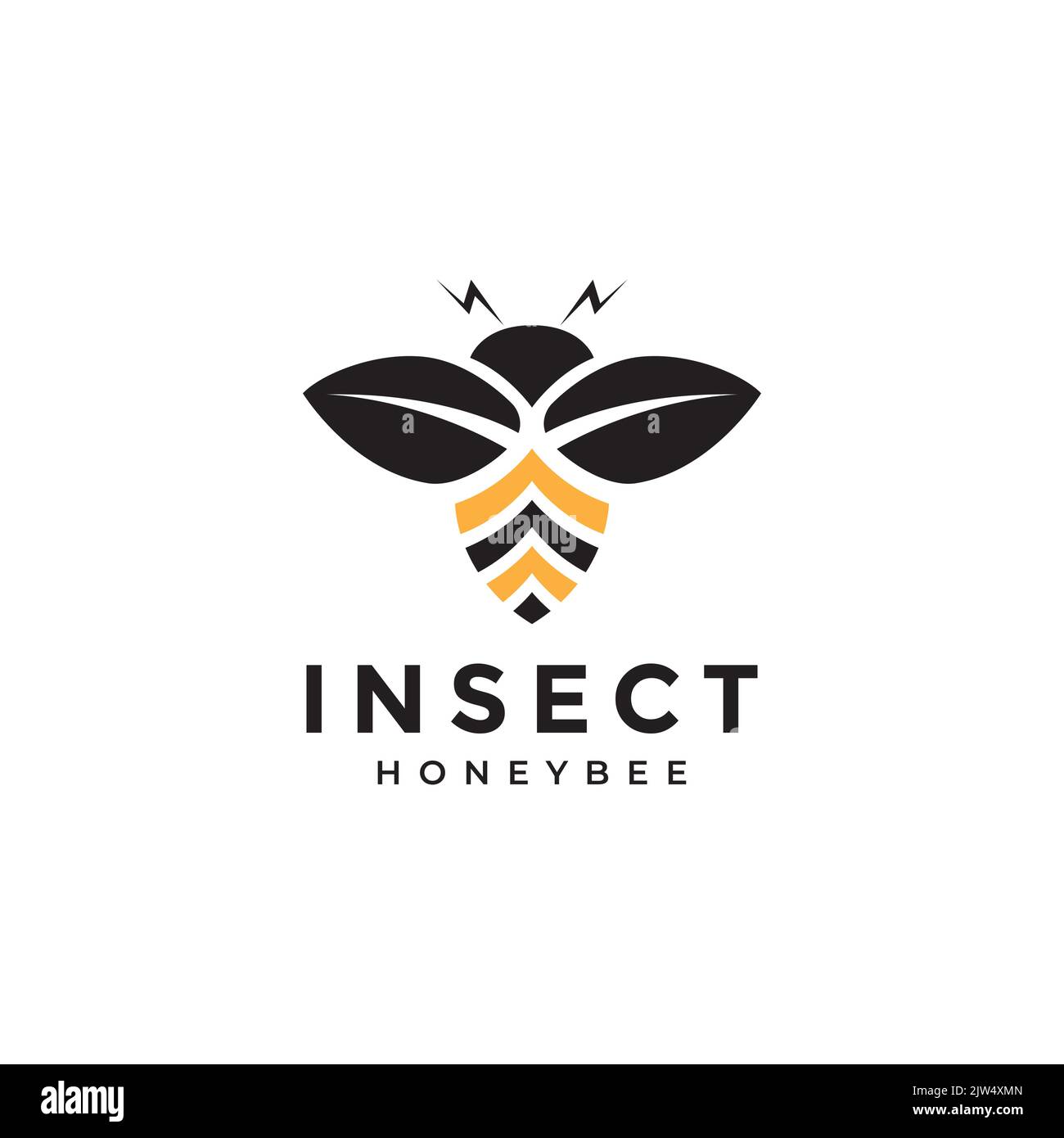 Modernes Design mit fliegendem Honigbiene-Logo Stock Vektor