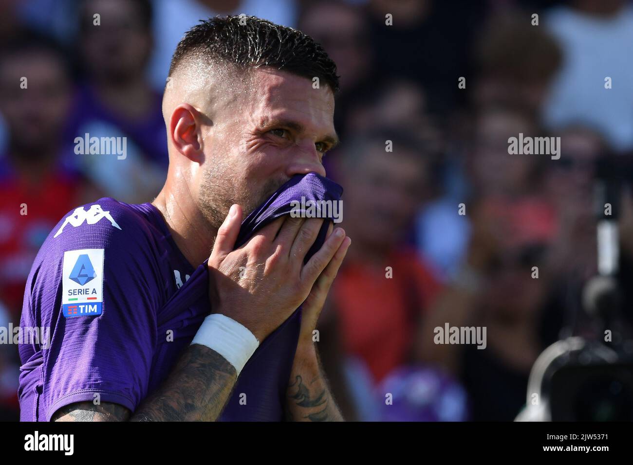 3.. September 2022; Artemio Franchi Stadium, Florenz, Italien ; Serie A Championship Football, Fiorentina gegen Juventus ; Cristiano Biraghi von Fiorentina Stockfoto