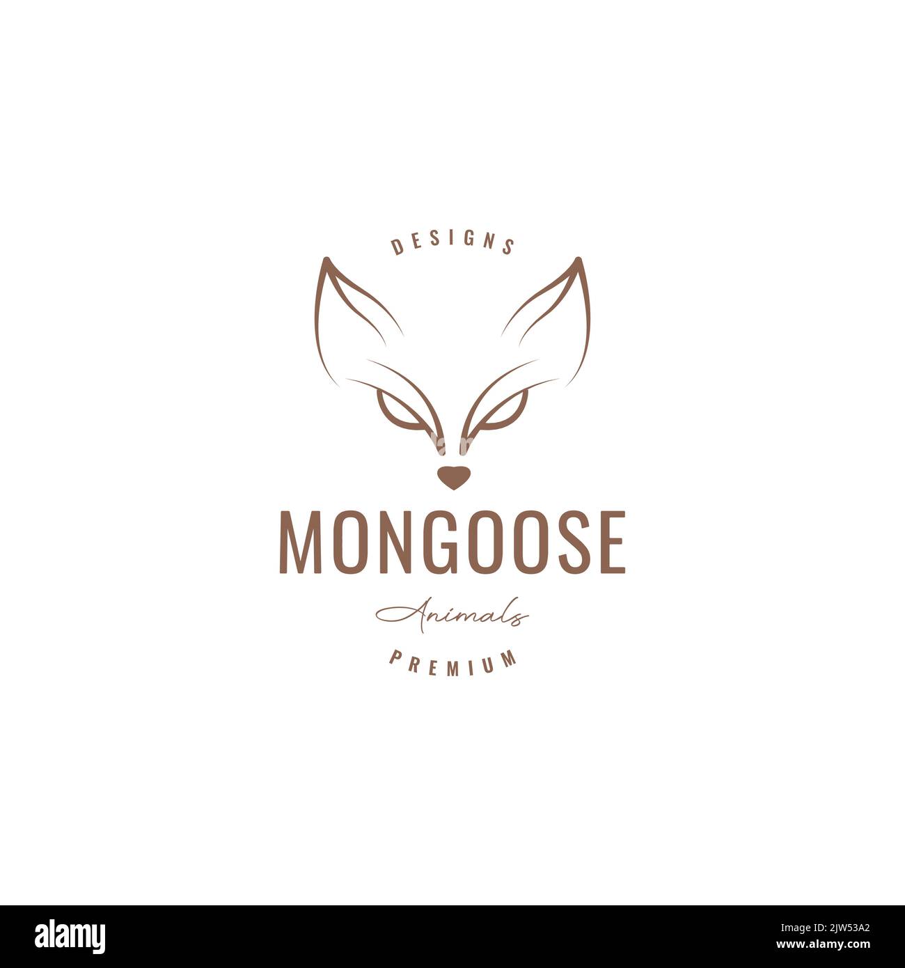 Isoliertes Mungo-Logo mit Kopf Stock Vektor