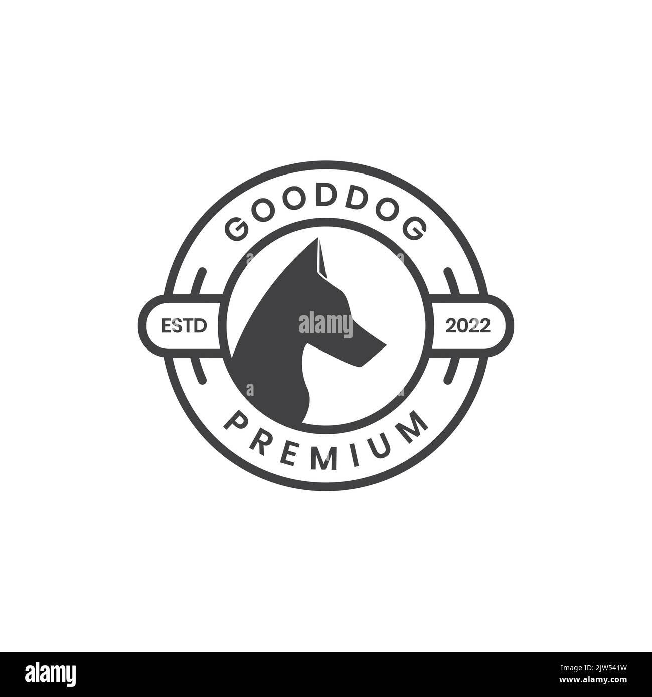 Abzeichen mit K9 Hunde-Logo-Design Stock Vektor