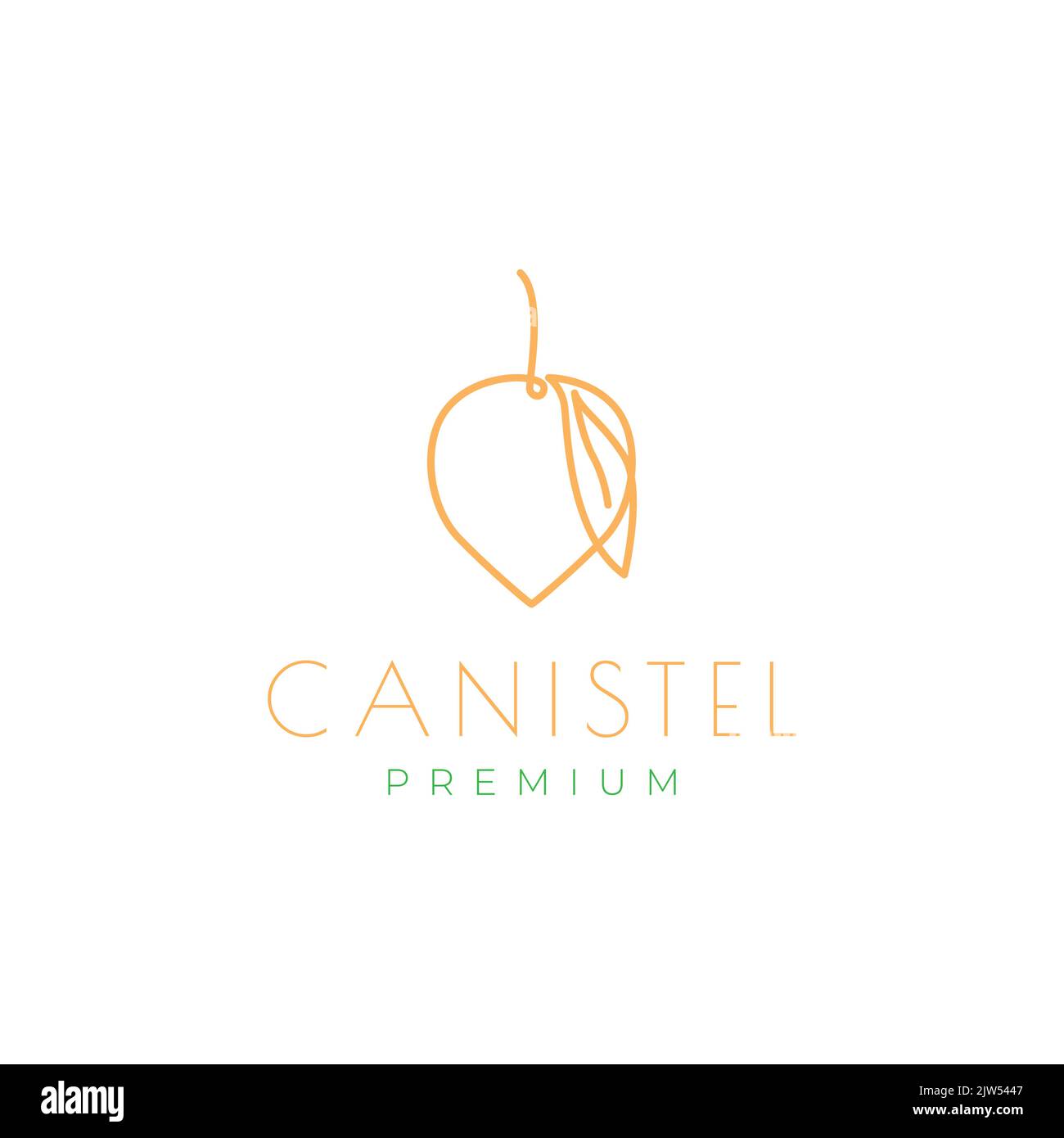 Canistel Linien Kunst Logo Design Vektor Stock Vektor