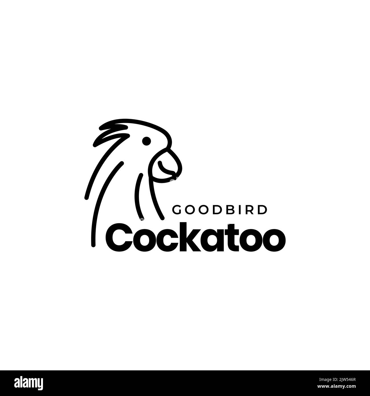 Gesicht Kakadu minimal Logo Design Vektor Stock Vektor