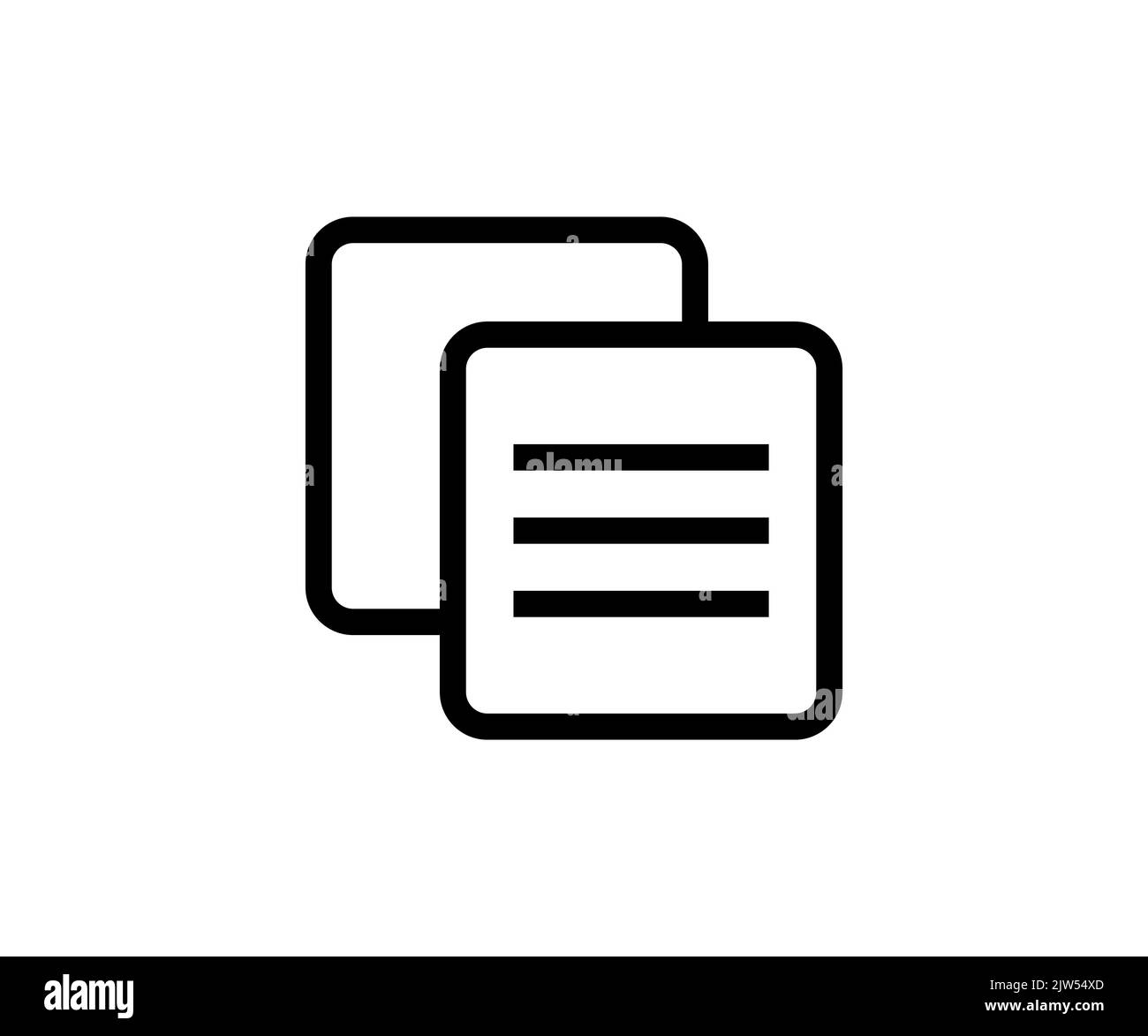 Dokument, Papier, Datei kopieren Einfügen Text Logo Design. Ziehen Sie lineares Vektordesign und Illustration per Drag-and-Drop. Stock Vektor