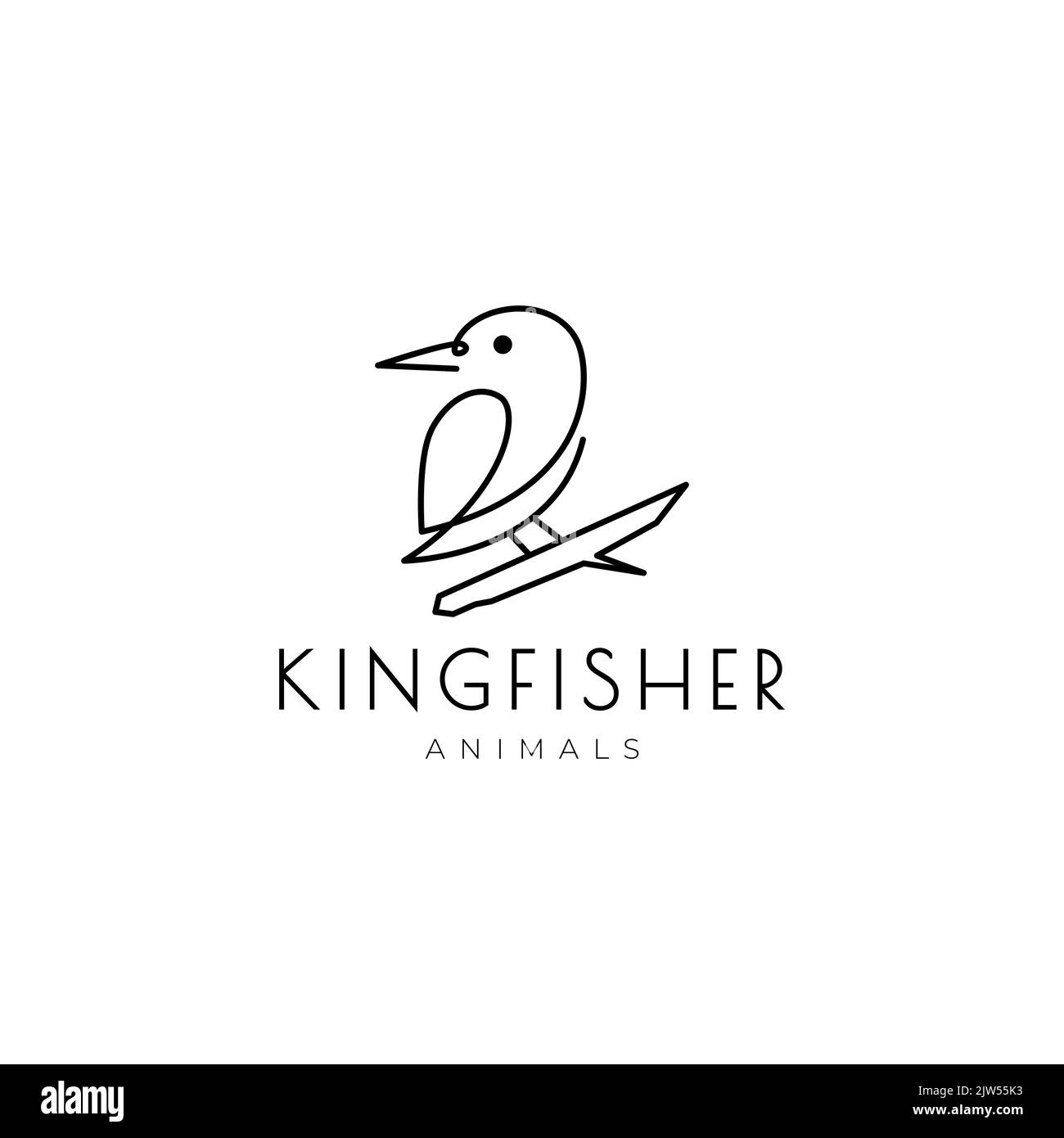Logo-Design mit kleinem Eisvögel Stock Vektor