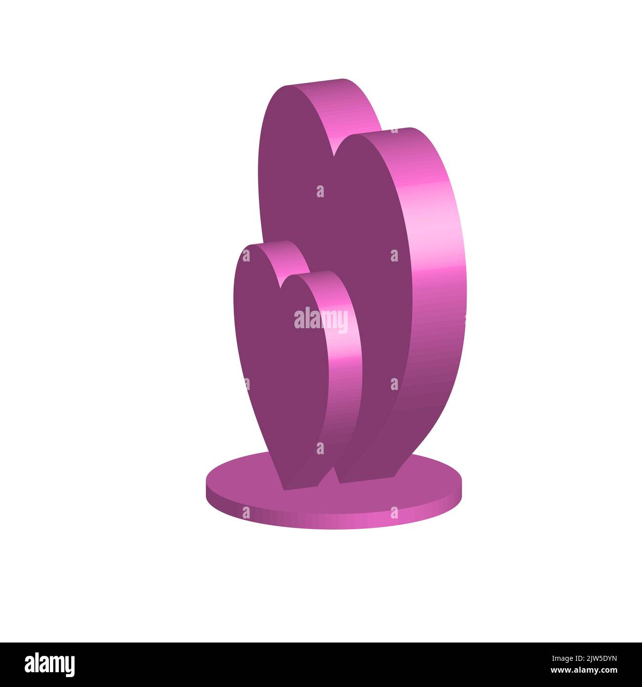 3D Herzen Vektor-Symbol . Valentinstag Romantik Symbole.. Stock Vektor
