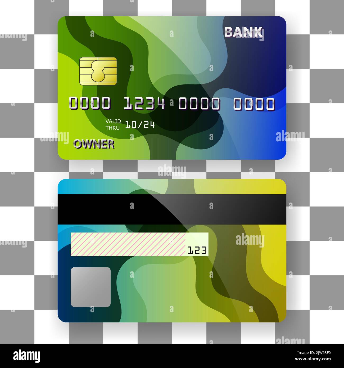 Banking-Karte Vorlage Hintergrund Welle Muster 3D. Vorlage für Poster, Broschüre, Hintergründe Abdeckung etc. Stock Vektor