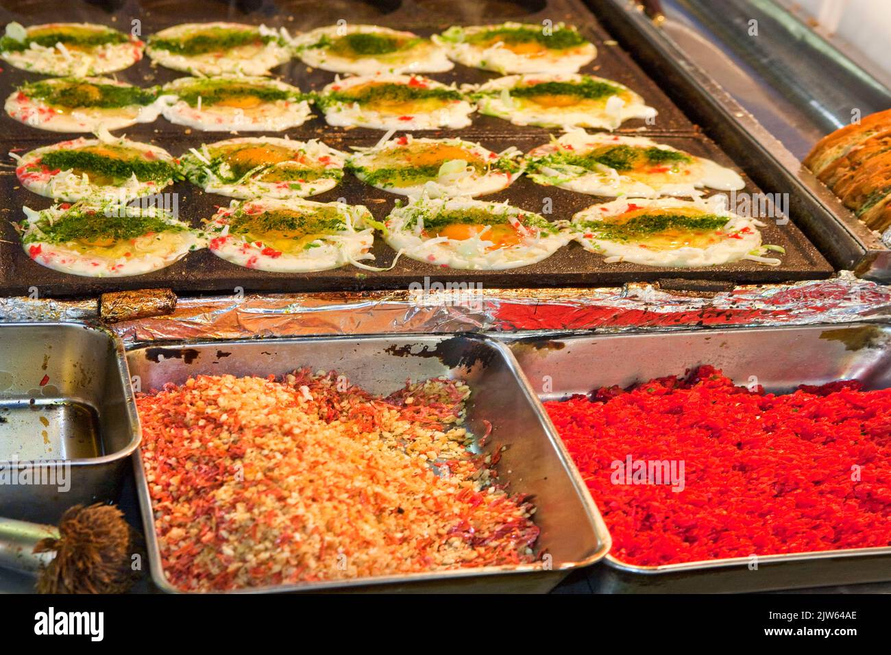 Okonomiyaki Street Shop Ueno Tokyo Japan Stockfoto