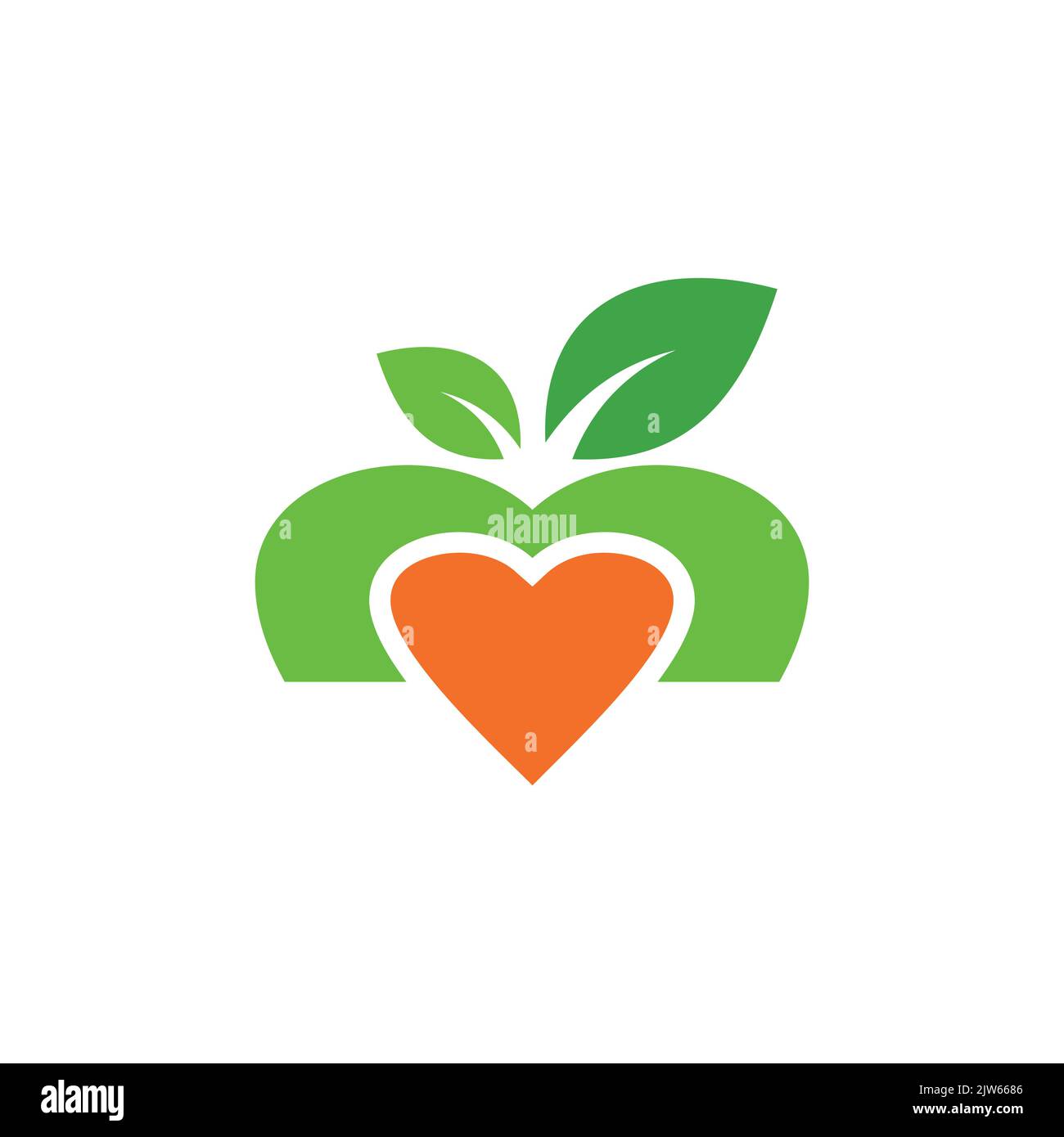 Buchstabe M Liebe Frucht Logo Symbol Vektor Grafik-Design Stock Vektor