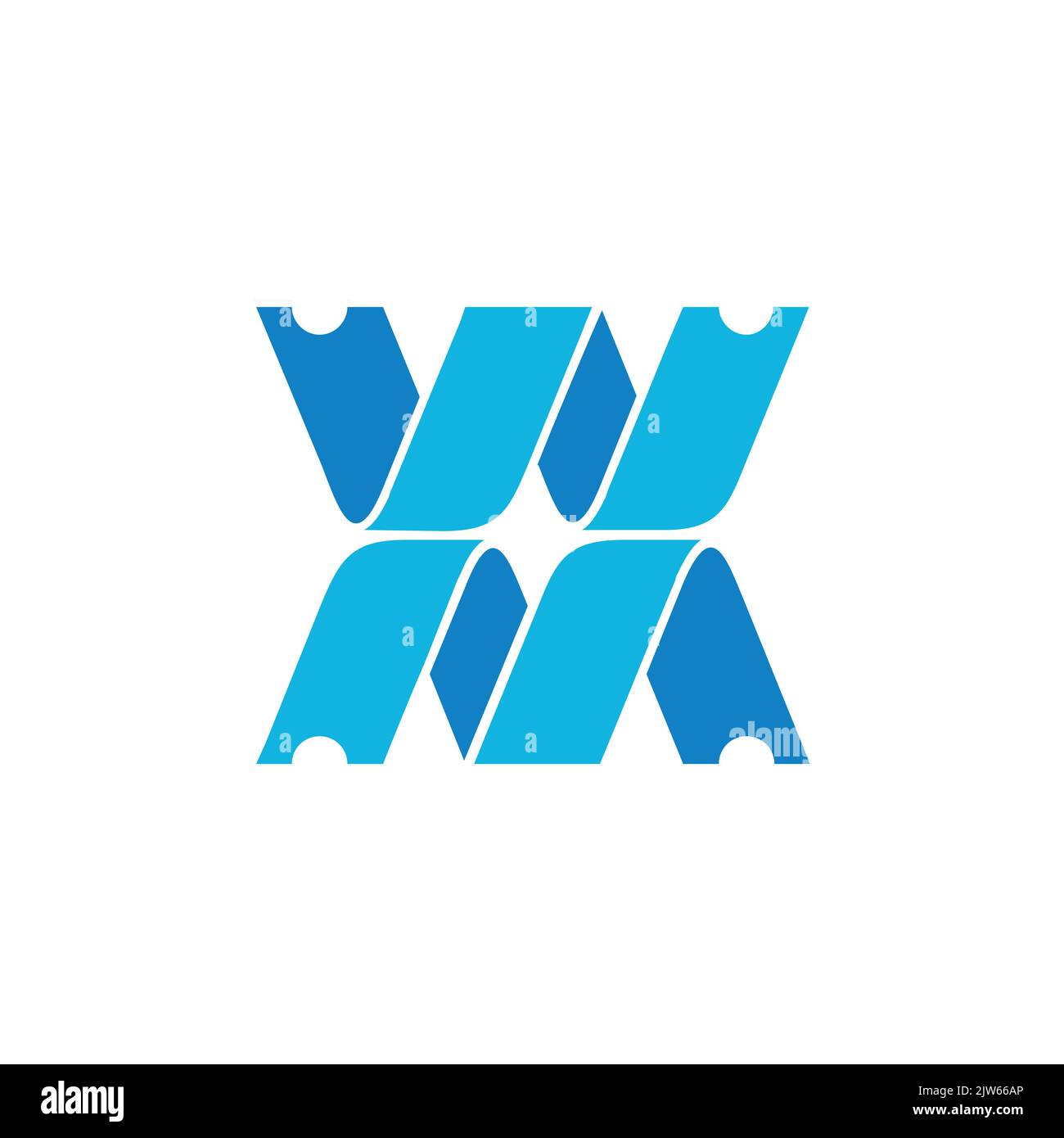 Stilvolles Design mit Symbolgrafik in den Buchstaben W M oder V A Stock Vektor