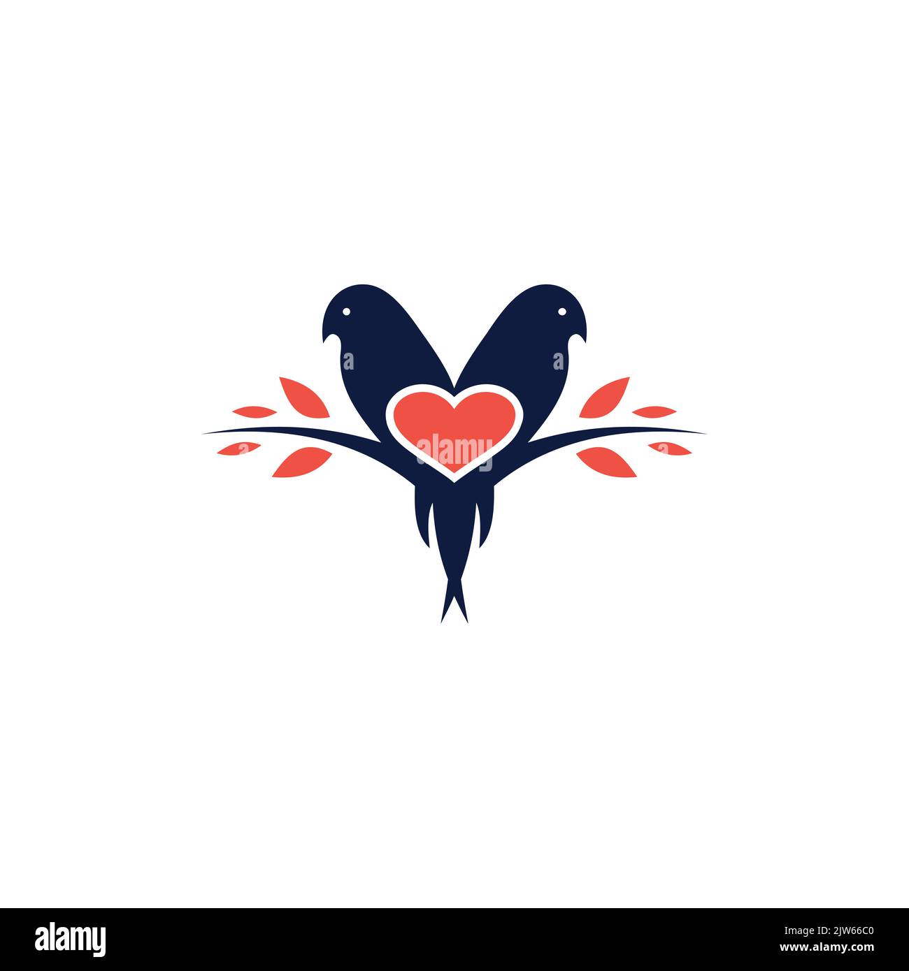 Twin Vogel Liebe Logo Symbol Vektor Grafik-Design Stock Vektor