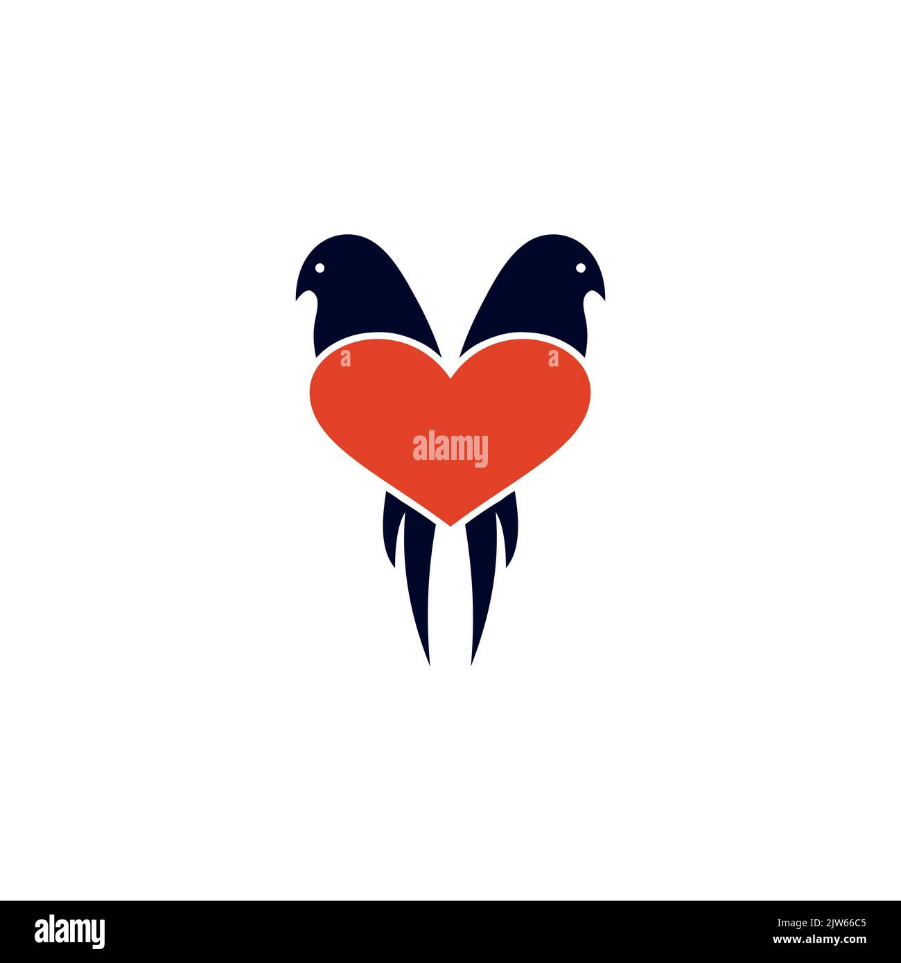 Twin Love Bird Logo Icon Vektor Grafik-Design Stock Vektor