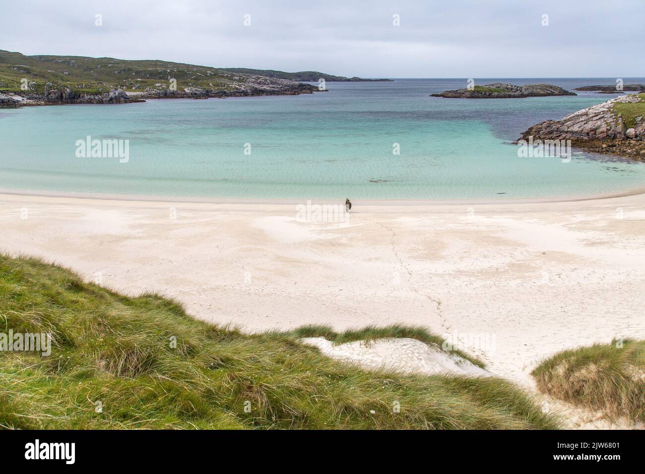 Sandstrand in Carnish, Uig, Lewis, Isle of Lewis, Hebrides, Äußere Hebriden, Westliche Inseln, Schottland, Vereinigtes Königreich Großbritannien Stockfoto