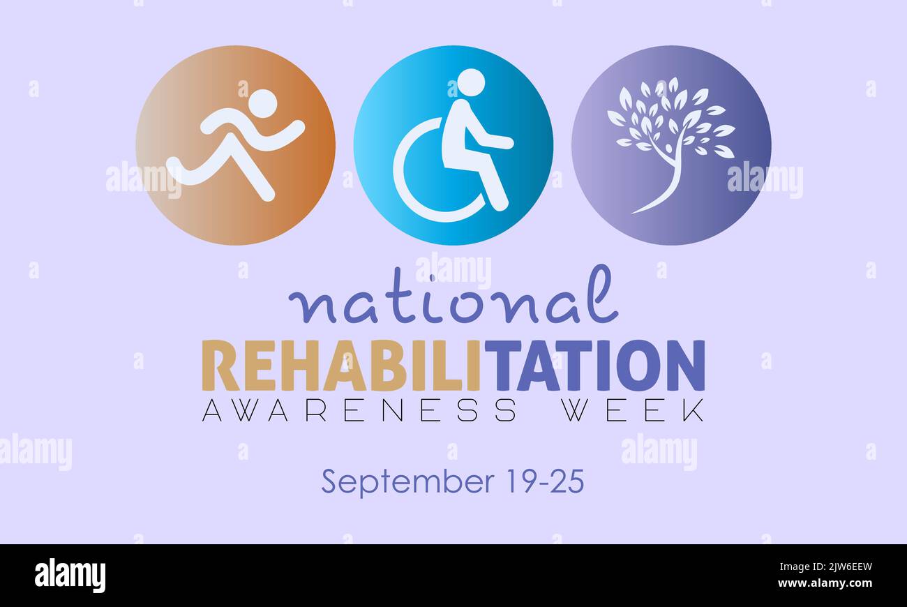 Vektorgrafik Design Konzept der ​National Rehabilitation Awareness Week beobachtet jeden september. Stock Vektor