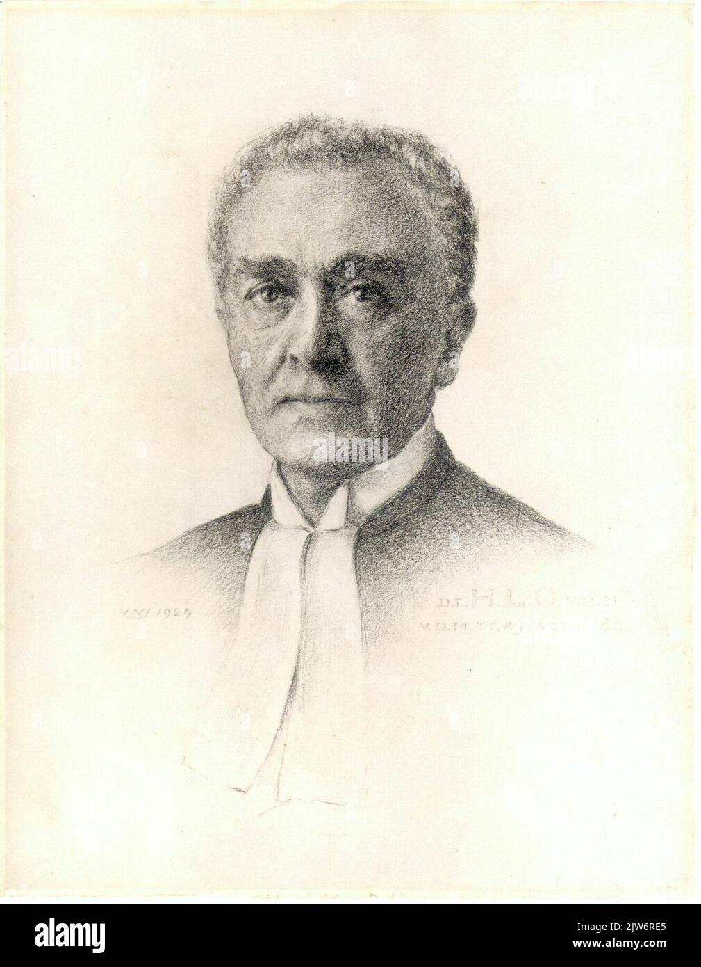 Ds. H.L.O. TH.D. / V.D.M. Traj. Aet. S. 60 Stockfoto