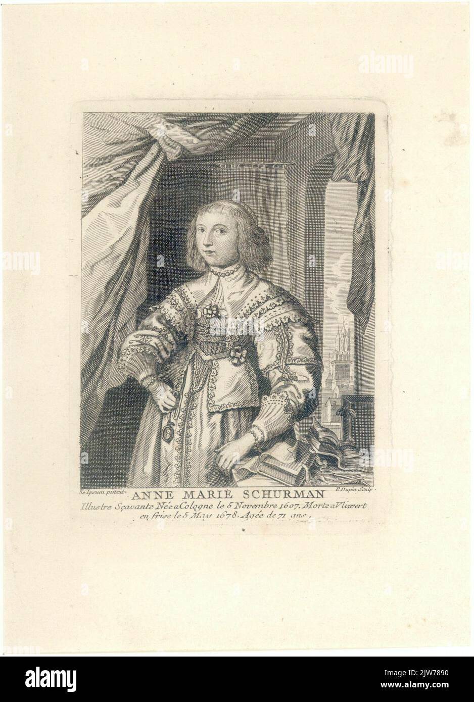 Anna Marie Schurman / illustre Savant Geboren am 5. November 1607 in Köln. Gestorben in Vlierte / in Frieze am 5. Mai 1678. 71 Jahre alt. Stockfoto