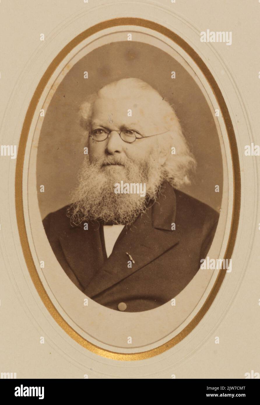 Porträt von P. Harting, geboren 1812, Professor für Mathematik und Physik an der Fachhochschule Utrecht (1843-1882), gestorben 1885. Bustel links, in Ovaal. Stockfoto