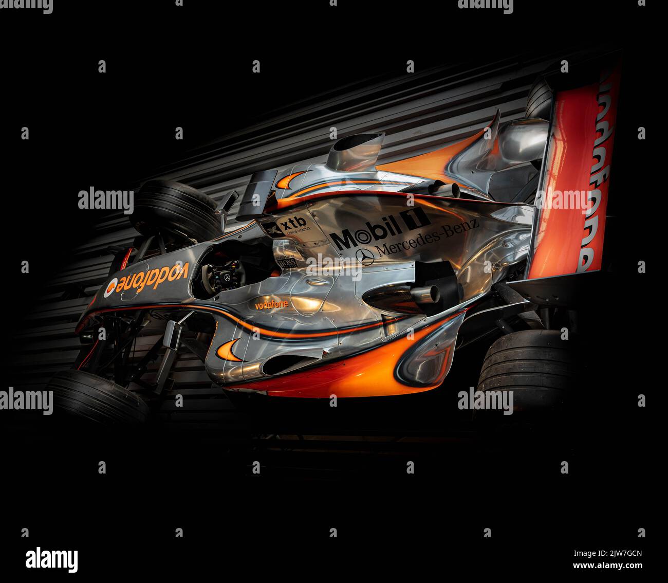 McLaren Mercedes Formel-1-Rennwagen mit Vodafone-Sponsoring Stockfoto