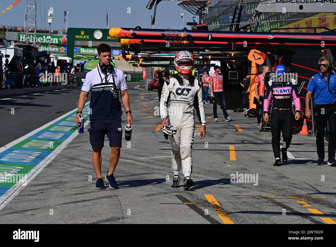 GASLY Pierre (Fra), Scuderia AlphaTauri AT03, Portrait während der Formel 1 Heineken Dutch Grand Prix 2022, 15. Lauf der FIA Formel 1 Weltmeisterschaft 2022 vom 2. Bis 4. September 2022 auf dem Zandvoort Circuit, in den Niederlanden, Belgien - Foto: Dppi /DPPI/LiveMedia Stockfoto
