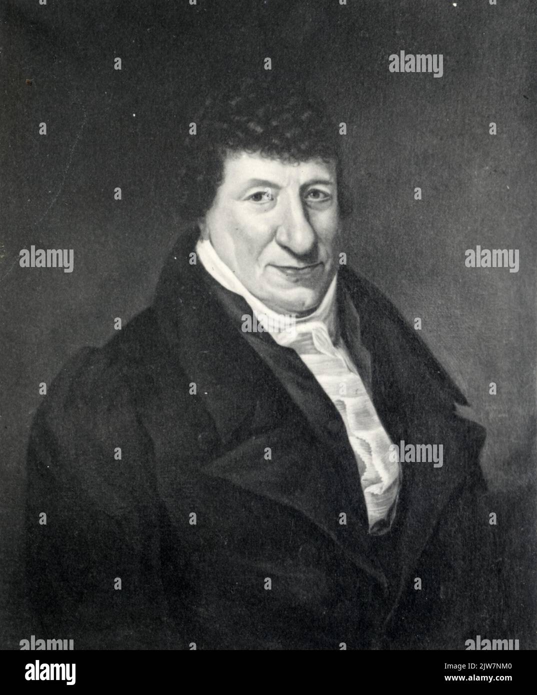 Porträt von Wernard van Beest, geboren 1760 (getauft am 4. Oktober), Kanon des Hl. Jan te Utrecht, gestorben am 14. Dezember 1830. Borst-Statue auf der rechten Seite. Stockfoto