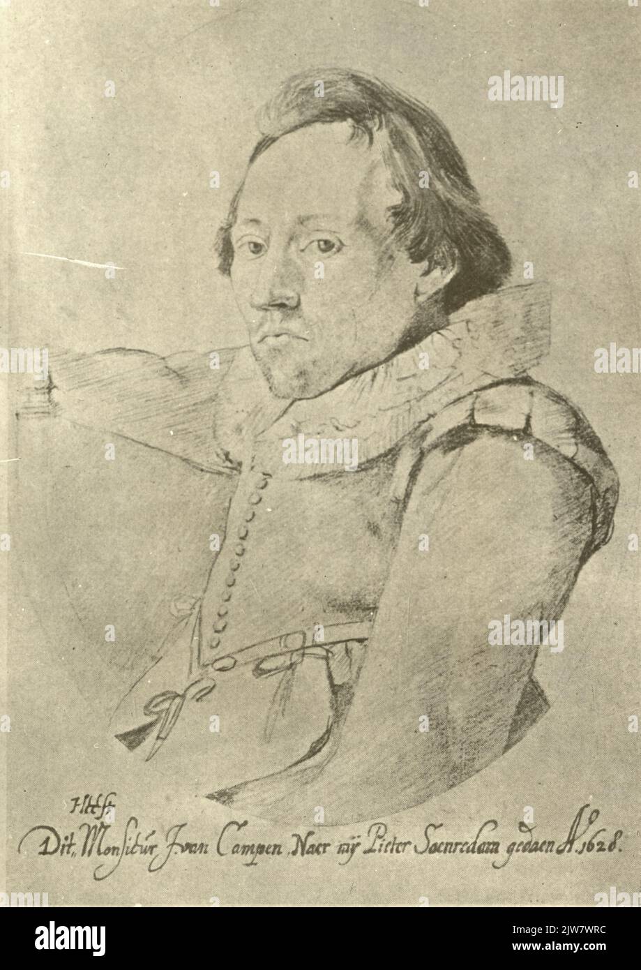 Dieser Monsieur J.van Campen naer me Pieter Saenredam hat AO getan. 1628. Stockfoto