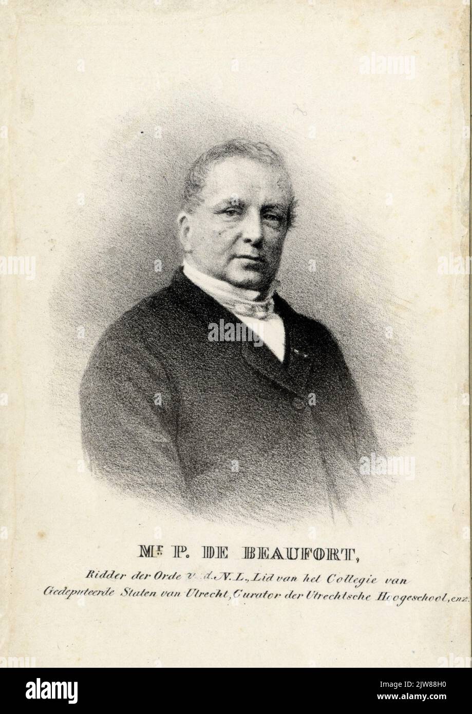 Herr P. de Beaufort, / Ordenskritter v. D. N. L., Mitglied des Kollegiums / Provinzialexekutivs von Utrecht, Kurator von Utrechtse Hoogeschool, etc Stockfoto