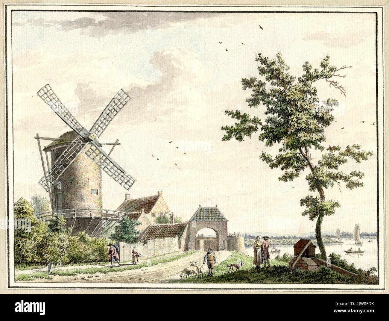 Blick in die Dorpsstraat in Cothen von Nordosten. Stockfoto