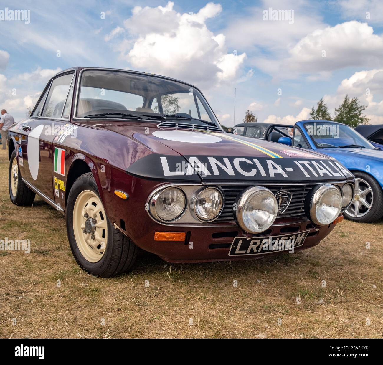Old Buckenham, Norfolk, Großbritannien – September 03 2022. Lancia Fulvia Coupe Rallye S3 Oldtimer angepasst, um wie das WRC-Auto aussehen Stockfoto