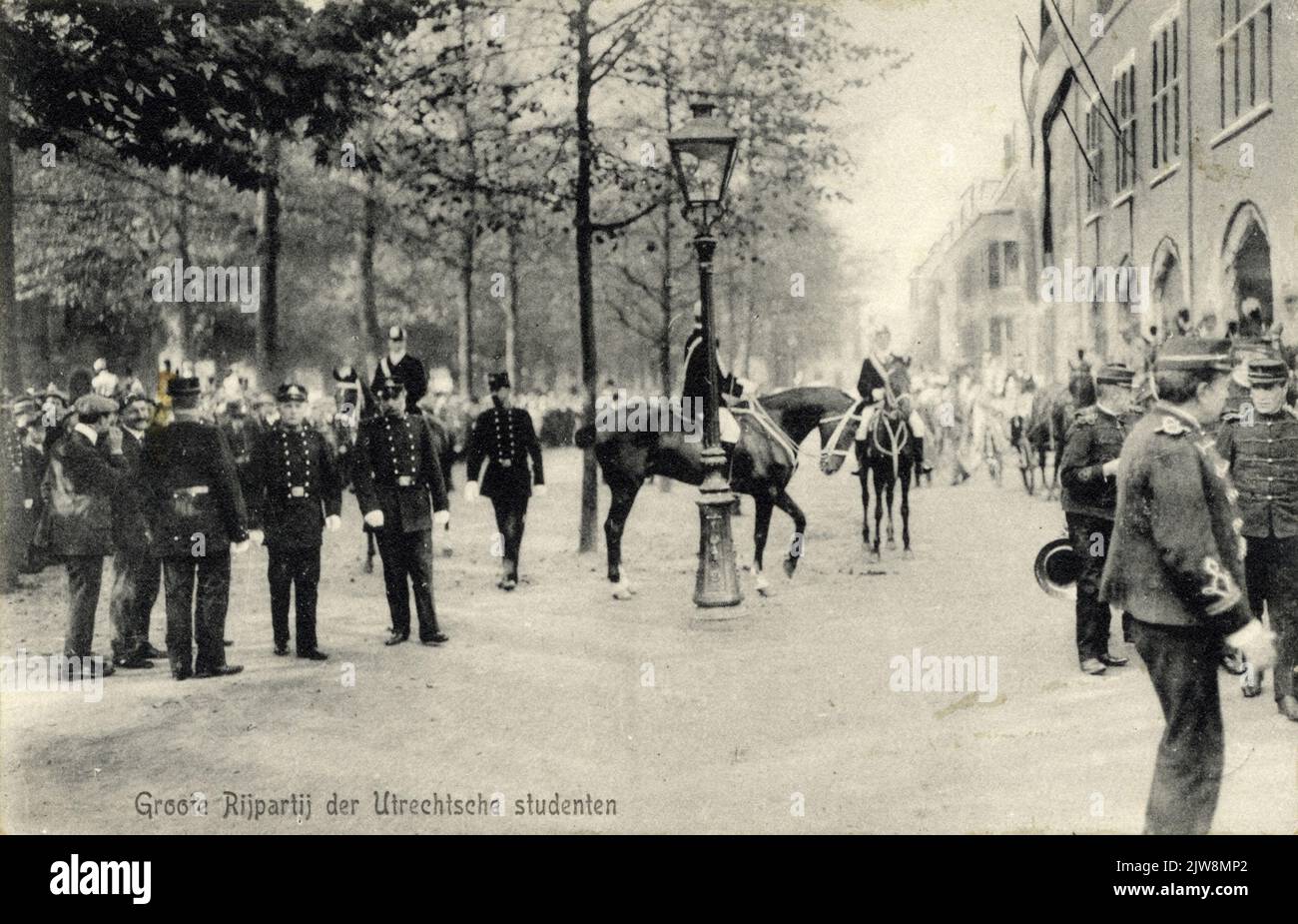 Große Fahrparty der Utrecht-Studenten Stockfoto