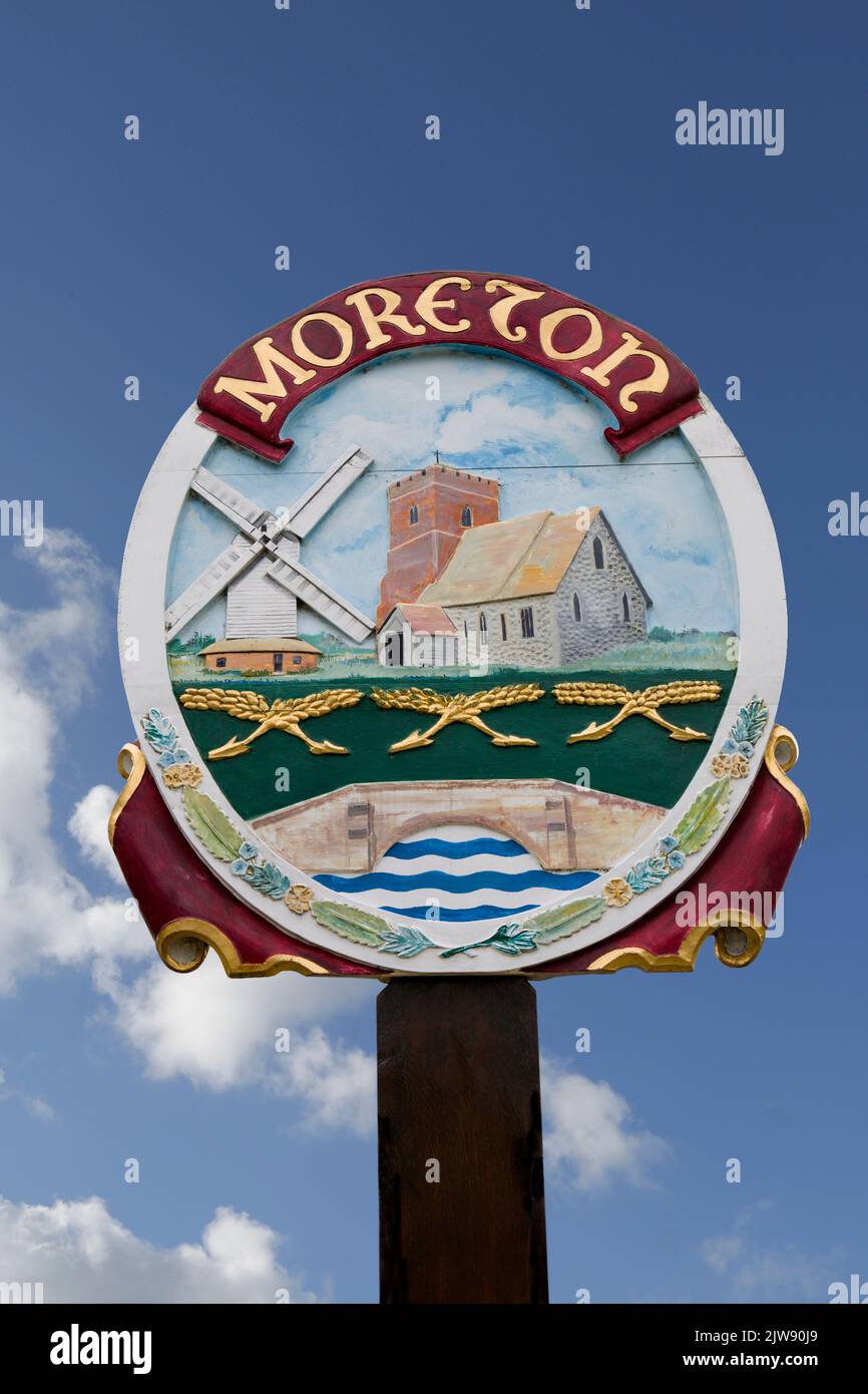 Dorfschild Moreton Essex Stockfoto