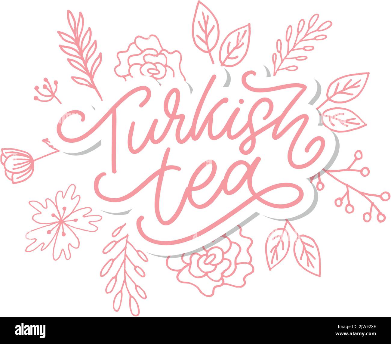 Türkische Traditionen der Teezeremonie. Teezeit. Dekorative Elemente für Ihr Design. Vektor-Illustration mit orientalischen Tasse Stock Vektor