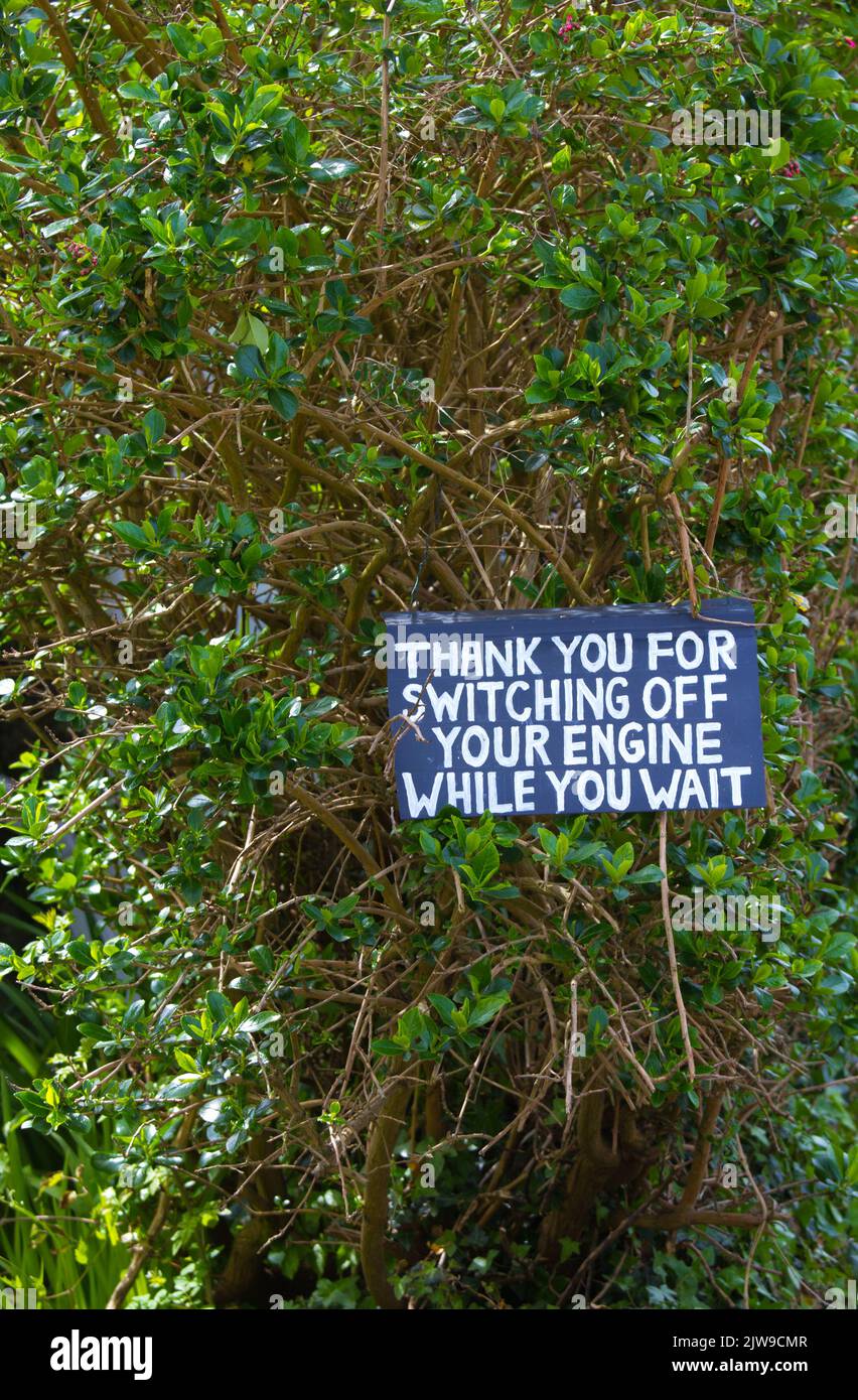 Plädoyer Fahrzeugmotor ausschalten Stockfoto