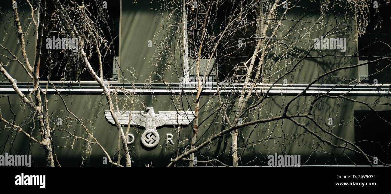 Außenansicht des Bochumer Eisenbahnmuseums Deutsche Eisenbahngeschichte Stockfoto
