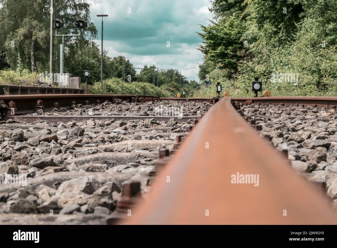 Außenansicht des Bochumer Eisenbahnmuseums Deutsche Eisenbahngeschichte Stockfoto
