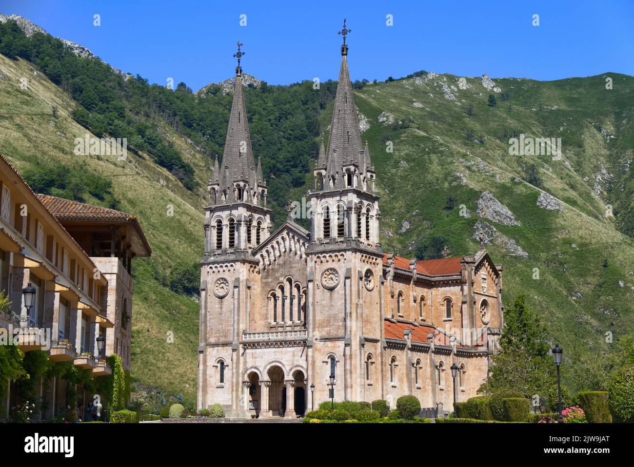 Nordspanien - Basilika von Santuario de Covadonga Stockfoto