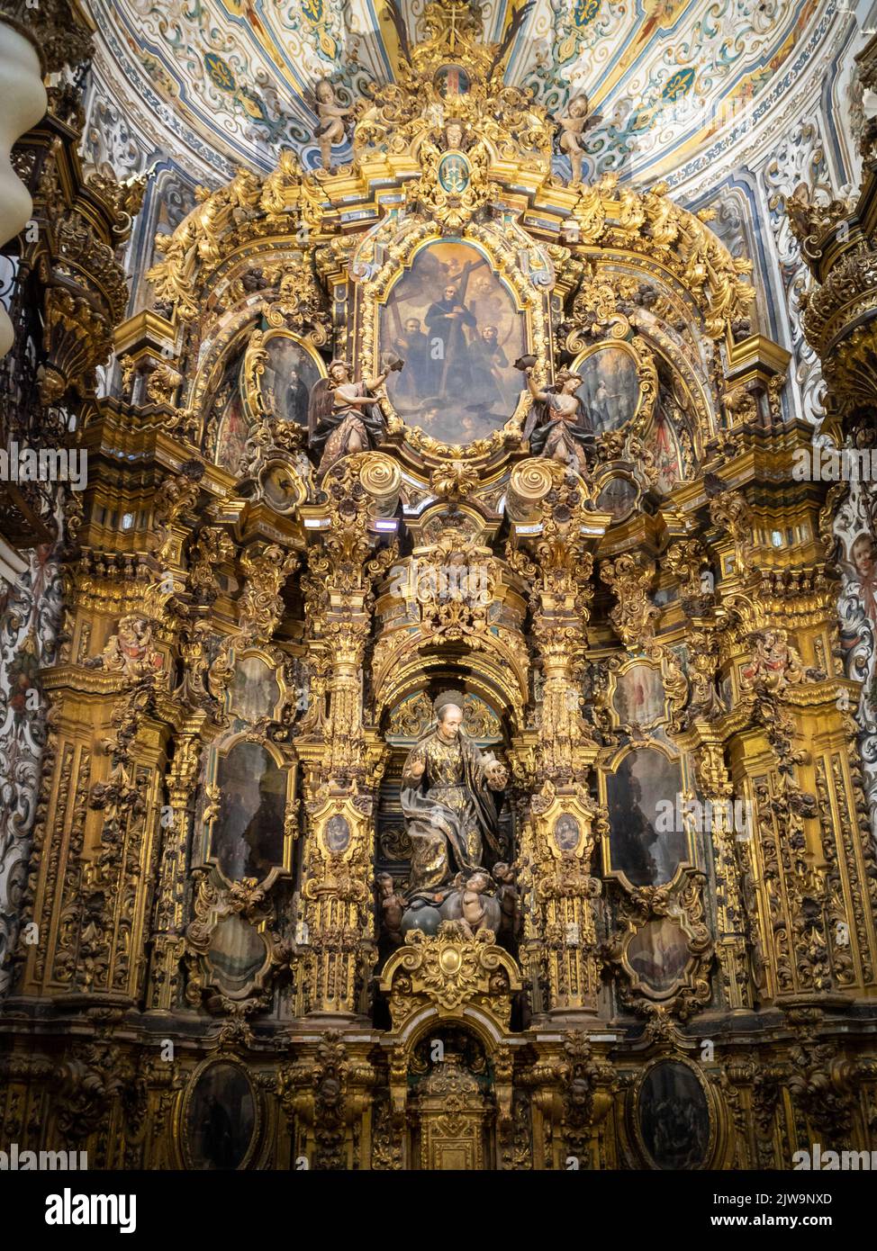 Kirche von Saint Louis von Frankreich barocke Altarbild von Saint Francis Borgia Stockfoto