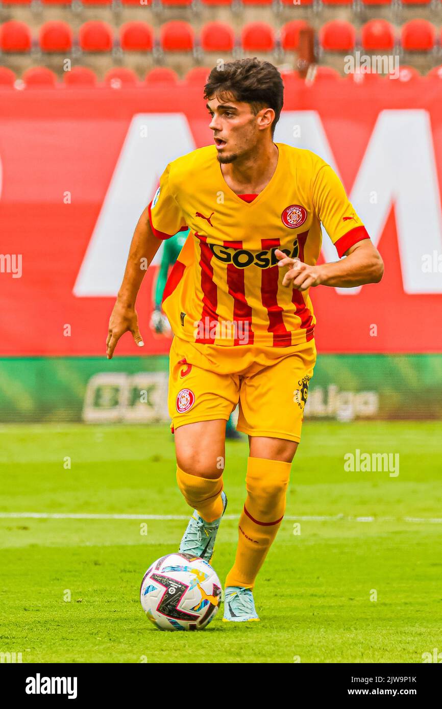 MALLORCA, SPANIEN - 3. SEPTEMBER: Miguel Gutierrez von Girona CF zwischen RCD Mallorca und Girona CF von La Liga Santander am 3. September 2022 im Visit Mallorca Stadium Son Moix in Mallorca, Spanien. (Foto von Samuel Carreño/ PX Images) Stockfoto