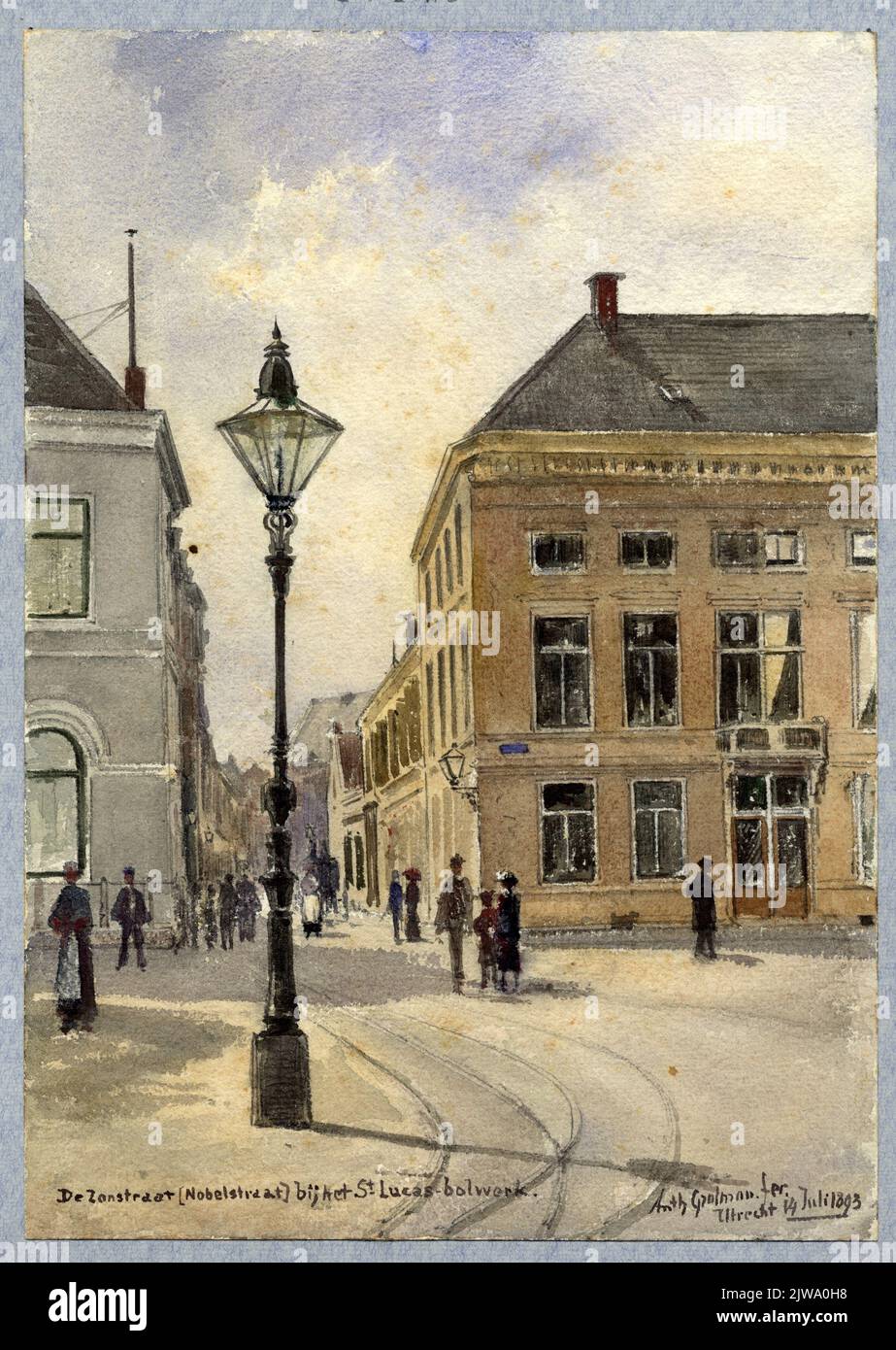 De Zonstraat [Nobelstraat] bei St. Lucas-Bolwerk. Stockfoto