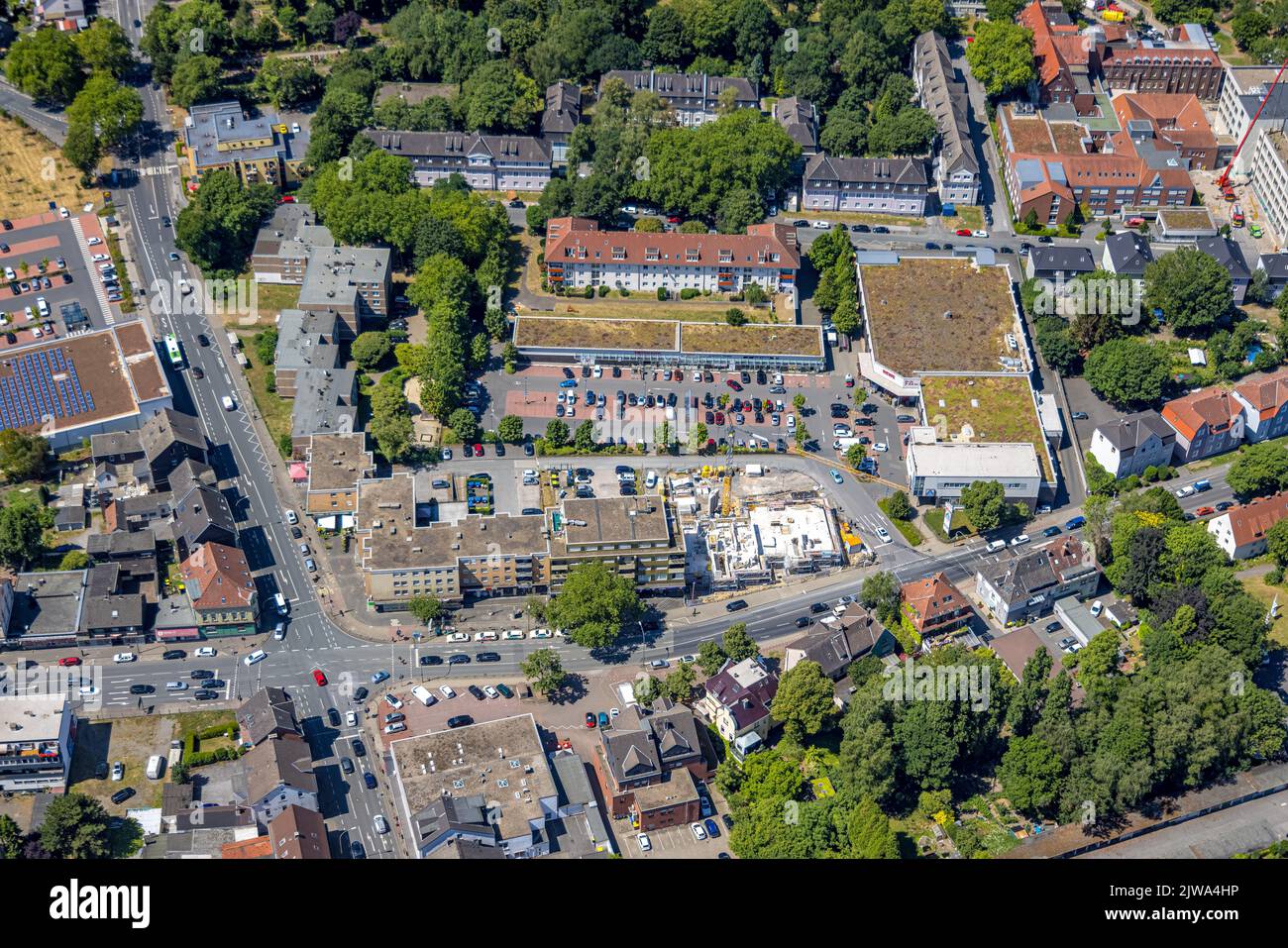 Luftaufnahme, Blickfeld Frohlinde mit Einkaufszentrum Frohlinder Straße