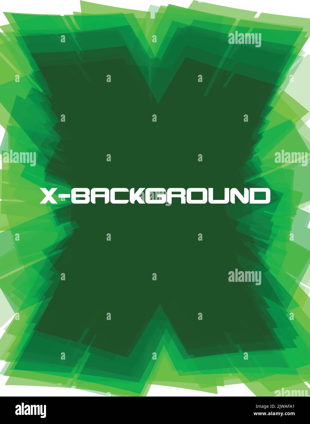 Abstrakter dunkelgrüner x-Hintergrund mit Tech X-Buchstabenform. Futuristisches Vektorgrafikmuster Stock Vektor