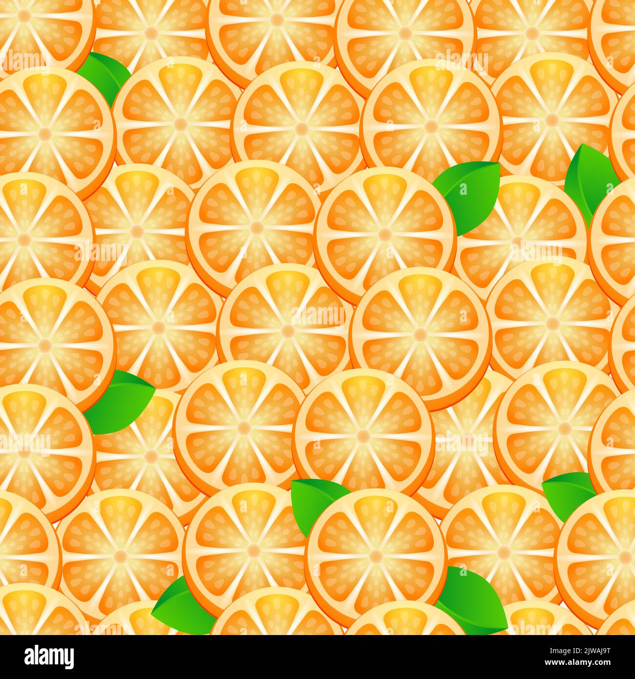 Orange Scheiben nahtloses Muster. Hintergrund Zitrusfrüchte. Stock Vektor