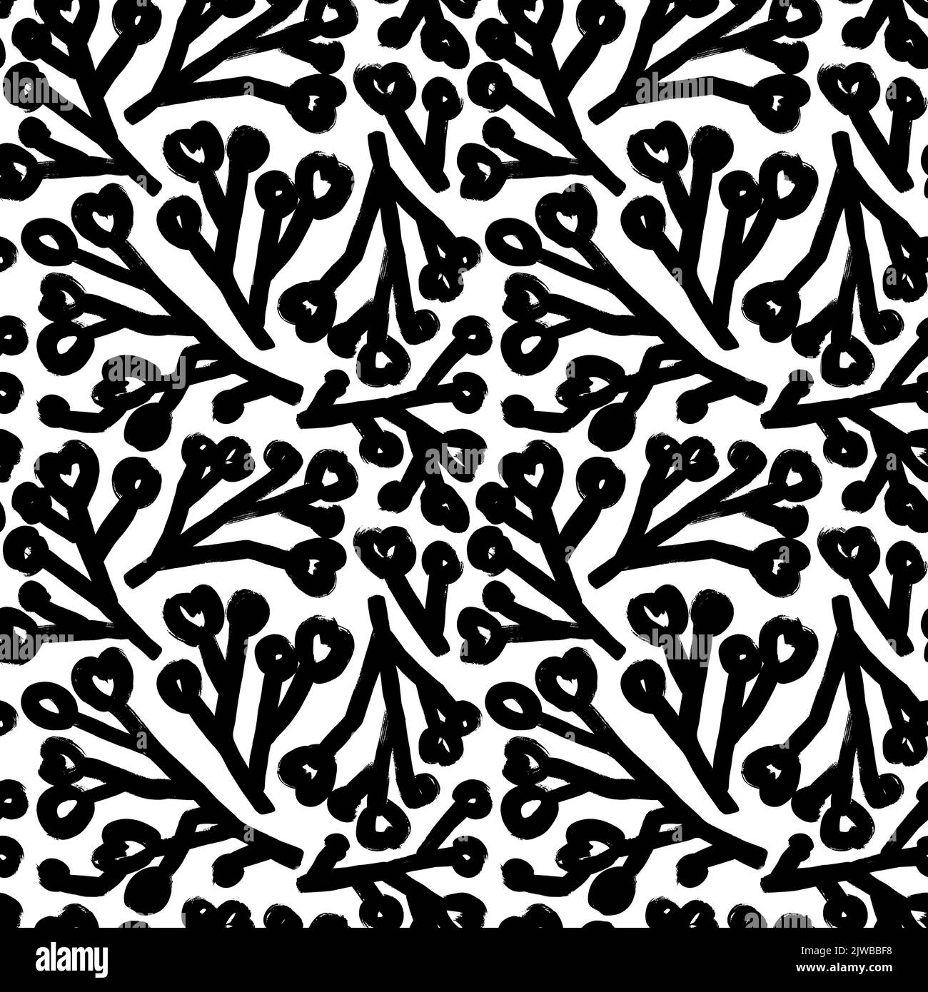 Nahtloses Wintermuster mit auffälligen Beerenzweigen. Stock Vektor