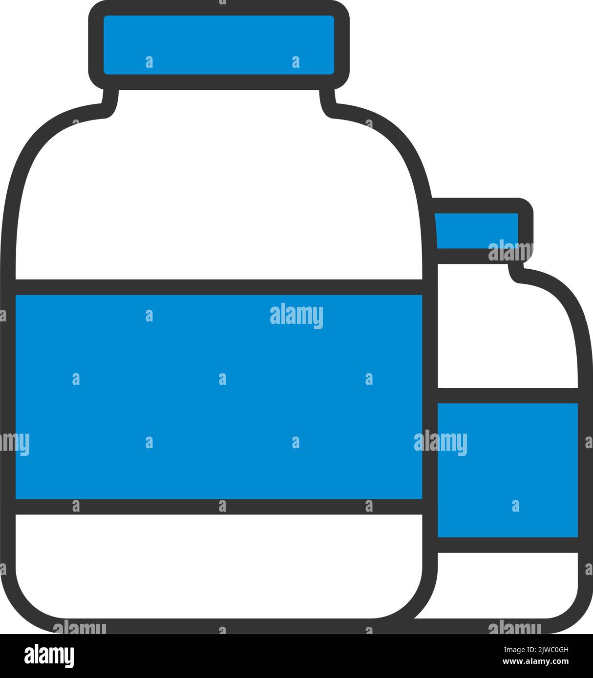 Symbol Für Den Behälter „Pillen“. Editierbare Fett Formatigte Kontur Mit Farbfüllungsdesign. Vektorgrafik. Stock Vektor