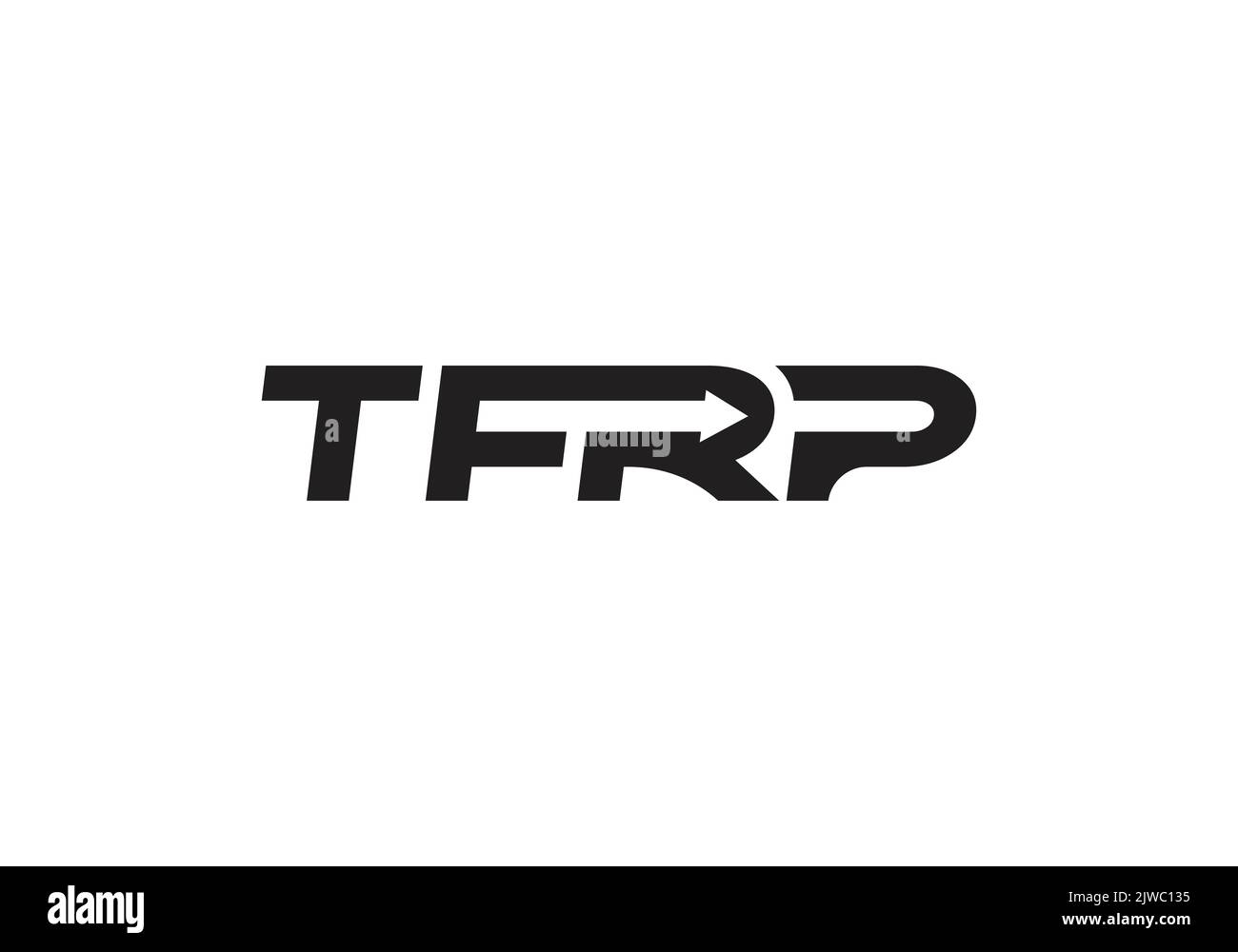 TFRP Rechtspfeil Richtung Initialen Buchstabe tfrp Logo Design Vektor Vorlage t f r p Letter Logo Design Stock Vektor